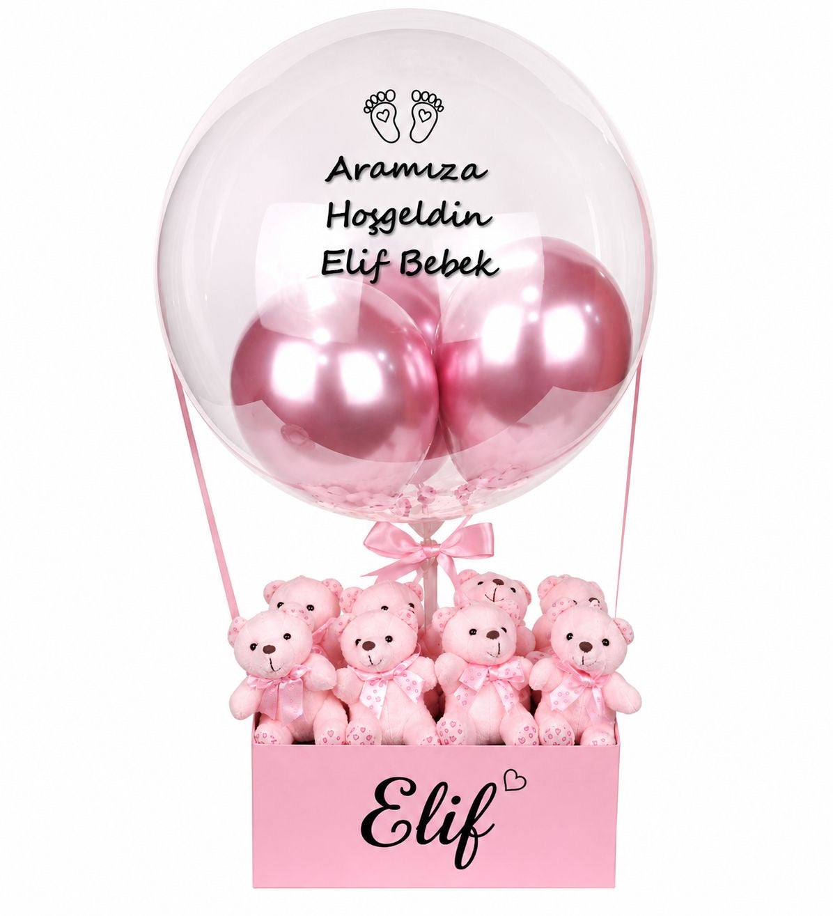 İsme Özel Peluş Balon Kutusu
