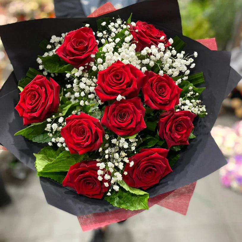 10'lu Kırmızı Gül Buketi