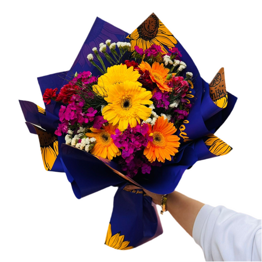 Mavi Bukette Hüsnüyusuf & Gerbera