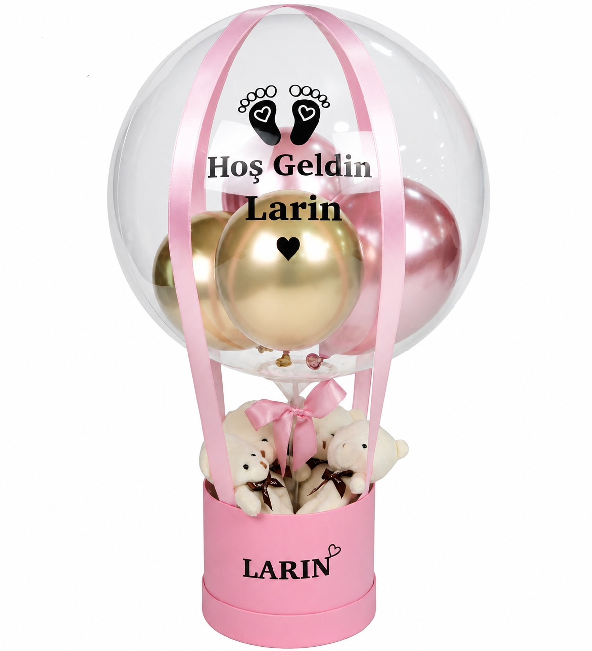 İsme Özel Peluş Balon Kutusu