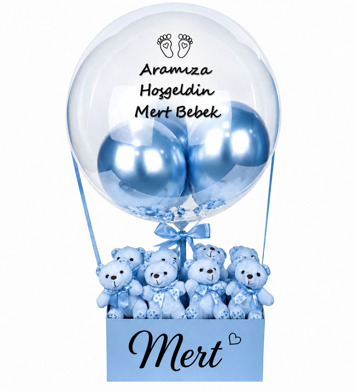 İsme Özel Peluş Balon Kutusu