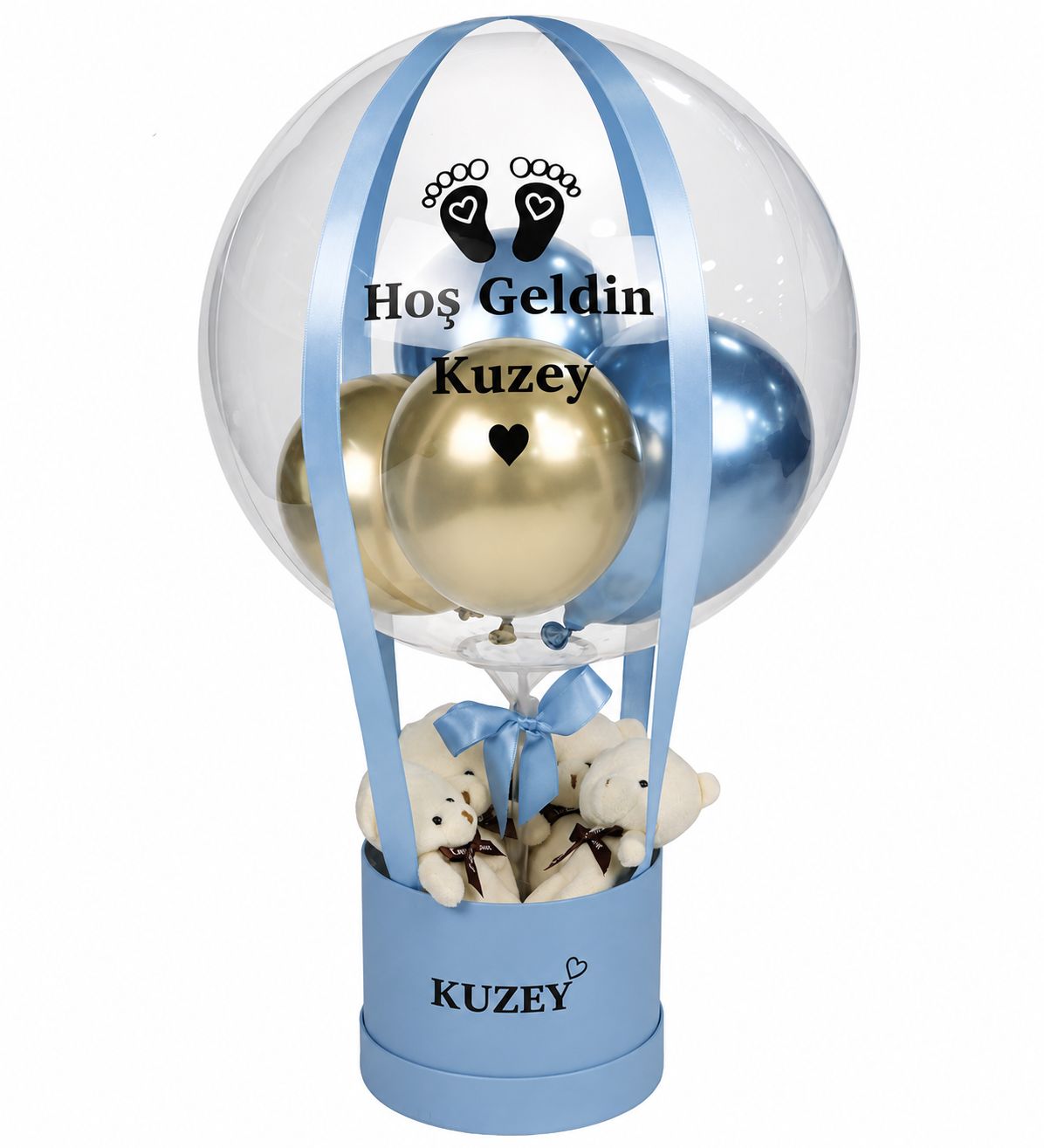 İsme Özel Peluş Balon Kutusu